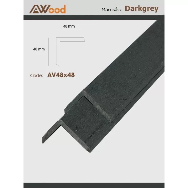 Nẹp cạnh AV48x48 Darkgrey