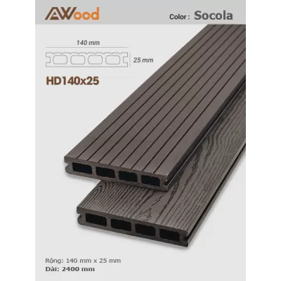 Sàn gỗ AWood HD140x25-4 Socola