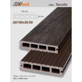 Sàn gỗ AWood AD150x25-3D Socola 