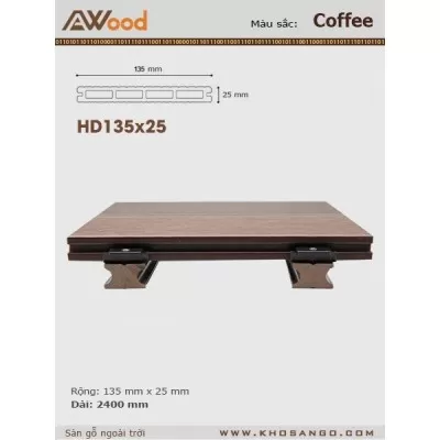 Sàn gỗ AWood HD135x25 coffee