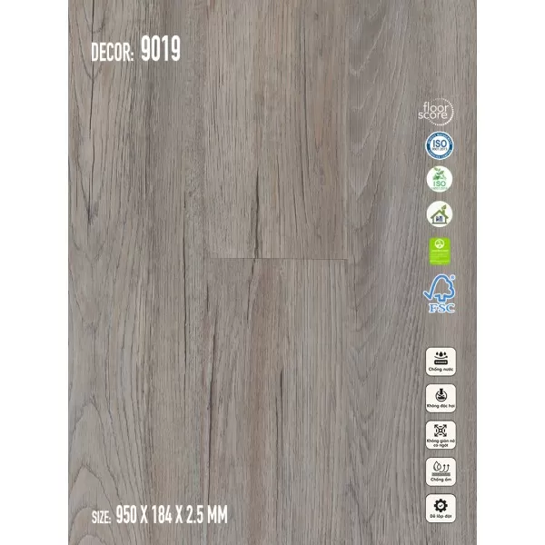 Sàn nhựa Galaxy Vân Gỗ 9019