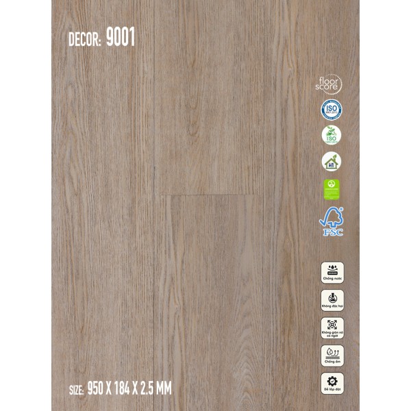 Sàn nhựa Galaxy Vân Gỗ 9001