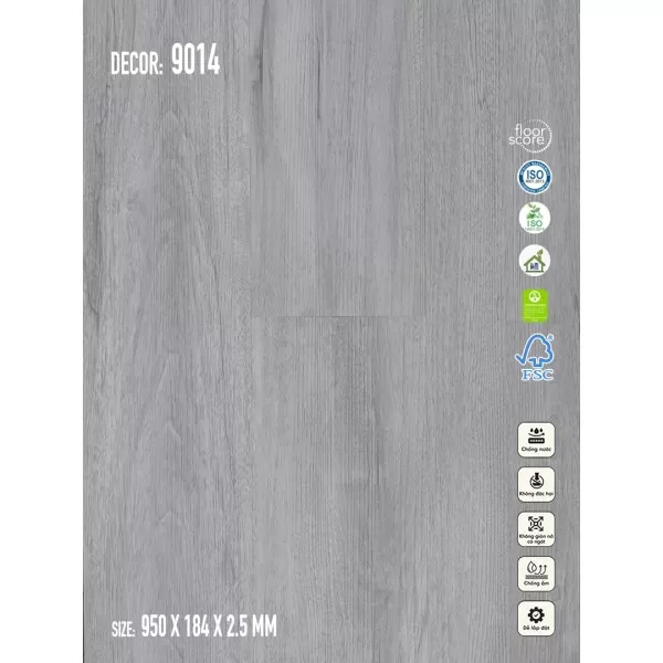 Sàn nhựa Galaxy Vân Gỗ 9014