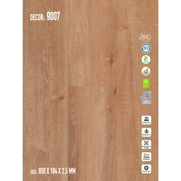 Sàn nhựa Galaxy Vân Gỗ 9007
