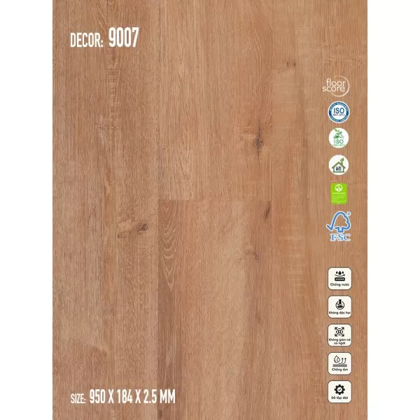 Sàn nhựa Galaxy Vân Gỗ 9007