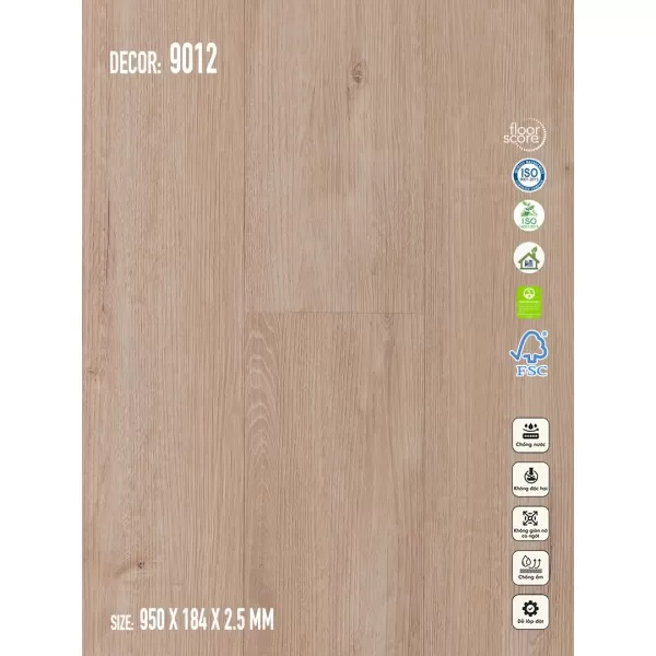 Sàn nhựa Galaxy Vân Gỗ 9012