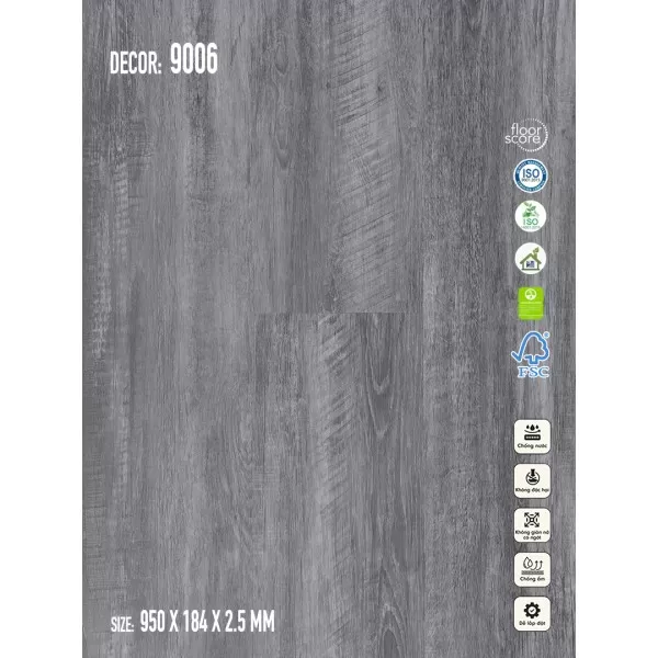 Sàn nhựa Galaxy Vân Gỗ 9006