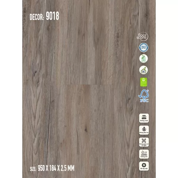 Sàn nhựa Galaxy Vân Gỗ 9018