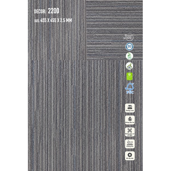Sàn Nhựa Galaxy Vân Thảm 2200