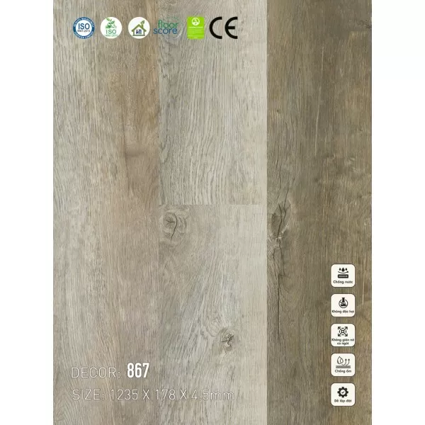 Sàn nhựa VinapoLy 4.5mm 867